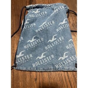 Vintage Y2K Hollister California Denim Drawstring Bag Beach Pool Gym Travel